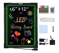 VEVOR LED Light Up Blackboard for Messages, 16 x 12 Inch Neon Effect Drawing Board with 8 Fluorescent Chalk Markers and Remote Control for Home, Wedding, Shop
