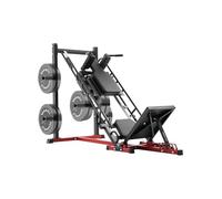 VEVOR Leg Press Hack Squat Machine, Adjustable Leg Press Combo with Linear Bearing and Weight Storage, Lower Body Special for Home Gym, Leg Exercise Equipment for Quads, Hamstring, Glutes, Calve