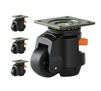 VEVOR Leveling Casters, Set of 19141.6 kg Total Load Capacity, 6.3 cm, Heavy Duty with Upgraded Handle Design, 360 Degree Swivel Caster Wheels, Adjust