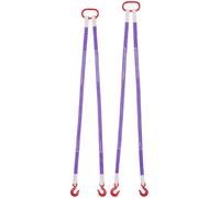 VEVOR Lifting Sling Straps, 2Pcs Two-Leg Polyester Bridle Sling with Hooks, 2 Ton Capacity, 5Ft Heavy Duty Rigging Strap, Thickened & Wear-Resistant Webbing Slings for Engines Cranes Hoists Truck