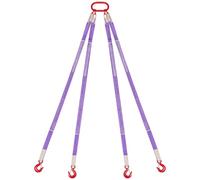 VEVOR Lifting Sling Straps, Four Leg Polyester Bridle Sling with Hooks, 3 Ton Capacity, 5Ft Heavy Duty Rigging Strap, Thickened & Wear-Resistant Webbing Slings for Engines Cranes Hoists Truck