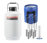 VEVOR Liquid Nitrogen Tank 10 L Aluminum Alloy Liquid Nitrogen Container LN2 Tank Dewar with 6 Canisters and Carry Bag with Straps Cryogenic Tank f