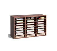 VEVOR Literature Organizer, 24 Compartments Office Mailbox with Removable Shelves, Wooden Mailbox Sorter Particle Board Office Home Classroom Storage,