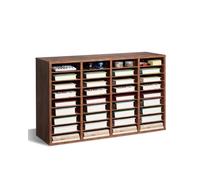 VEVOR Literature Organizer, 36 Compartments Office Mailbox with Removable Shelves, Wood Mailbox Sorter Particle Board Office Home Classroom Storage, File Sorter for File, Document, Paper, Dark Brown