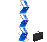 VEVOR Literature Rack, 6 Pockets, Pop up Aluminum Magazine Rack, Lightweight Catalog Holder Stand w/Carrying Bag for Hotel, Trade Show, Exhibition,