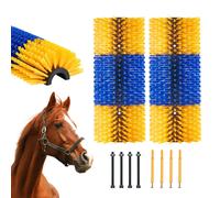 VEVOR Livestock Scratching Brush 2 Pcs Horse Brush with 4 Screws 17.1 x 7.5 in Cow Scratcher for Back Itch Relief & Keep Cleaning Grooming & Scrat