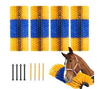 VEVOR Livestock Scratching Brush, 4 Pcs Horse Brush with 8 Screws, 17.1 x 7.5 in Cow Scratcher, for Back Itch Relief & Keep Cleaning, Grooming & Scratching for Horse, Pig, Cattle Supplies