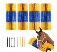 VEVOR Livestock Scratching Brush, 4 Pcs Horse Brush with 8 Screws, 17.1 x 7.5 in Cow Scratcher, for Back Itch Relief & Keep Cleaning, Grooming & Scratching for Horse, Pig, Cattle Supplies