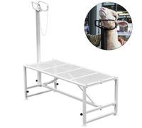 VEVOR Livestock Stand 51x23 inches, Trimming Stand with Straight Head Piece, Goat Trimming Stand Metal Frame Sheep Shearing Stand Livestock Trimming S