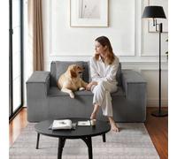 VEVOR Loveseat Sofa, 63-Inch 2-Seats Couch for Living Room, Modern Small Corduroy Couch with Pocket Springs, Soft Cushions, Comfy Loveseat for Bedroom