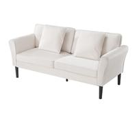 VEVOR Loveseat Sofa, 69-Inch Small Sofa Couch for Living Room, Velvet Fabric 2-Seats Couch with Sinuous Spring, Soft Cushions and Sturdy Frame, Comfy Loveseat for Bedroom, Office or Apartment, White