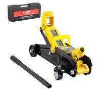 VEVOR Low Profile Floor Jack 1.5 Ton (3300 lbs), Heavy Duty Iron Hydraulic Racing Floor Jack, Hydraulic Car Jack, Single Piston Quick Lift Pump, 4.7"-12.1" Height Lifting Range (Yellow)