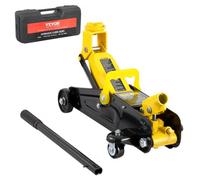 VEVOR Low Profile Floor Jack 1.5 Ton (3300 lbs), Heavy Duty Iron Hydraulic Racing Floor Jack, Hydraulic Car Jack, Single Piston Quick Lift Pump, 4.7"-12.1" Height Lifting Range (Yellow)