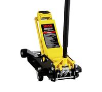 VEVOR Low Profile Floor Jack, 4 Ton (8818 lbs) Capacity, Steel Racing Floor Jack with Dual Pistons Quick Lift Pump, Hydraulic Trolley Car Lift for Sport Utility Vehicle, Lifting Range 3.9-21.5 Inches