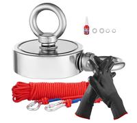 VEVOR Magnet Fishing Kit, 1000 LBS/454 Kg Double-Sided Pulling Force Strong Magnet Fishing Kit, Rare Earth Neodymium Magnetic Fishing Kit Includes Grappling Hook, Heavy Duty Rope, Gloves and Eyebolt