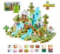 VEVOR Magnetic Blocks, 150 PCS Forest Castle Set, Magnetic Building Cubes for Kids, STEM Montessori Sensory Toys for Christmas Birthday Gift, Construction Stacking Toy for 3+ Years Old Boys & Girls
