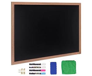 VEVOR Magnetic Chalk Board, Hanging Message Signs with Chalks, Vintage Chalkboard Sign, Rustic Brown Framed Calendar and Bulletin Combo Boards, 35"x46", Kitchen, Home Decor, Wedding