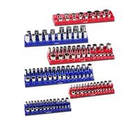 VEVOR Magnetic Socket Organizer Set 6PCS Socket Trays Blue & Red for Metric SAE