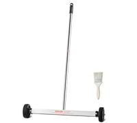 VEVOR Magnetic Sweeper with Wheels, 17inch Mini Magnetic Sweeper, 10 lbs Capacity, Adjustable Handle, Lightweight Magnetic Pickup Sweeper to Pick Up Nails and Screws, Easy Cleanup of Workshop Garage