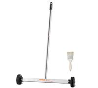 VEVOR Magnetic Sweeper with Wheels, 17inch Mini Magnetic Sweeper, 10 lbs Capacity, Adjustable Handle, Lightweight Magnetic Pickup Sweeper to Pick Up Nails and Screws, Easy Cleanup of Workshop Garage