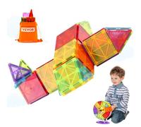 VEVOR Magnetic Tiles Magnetic Building Toy 121 PCS Magnet Blocks for Kids 3D Set