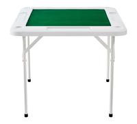 Vevor Mahjong Table, 4 Player Folding Domino Table With Wear-Resistant Green Tabletop, Portable Square Card Table