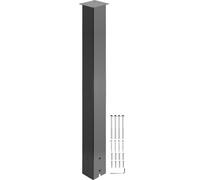 VEVOR Mailbox Post, 43\" High Mailbox Stand, Black Powder-Coated Mail Box Post Kit, Q235 Steel Post Stand Surface Mount Post for Sidewalk and Street C
