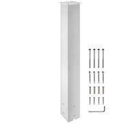 VEVOR Mailbox Post, 43\" High Mailbox Stand, White Powder-Coated Mail Box Post Kit, Q235 Steel Post Stand Surface Mount Post for Sidewalk and Street C