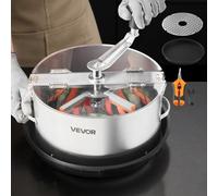 VEVOR Manual Bud Leaf Trimmer, 12 in Reaper Bowl Bud Trimmer with Stainless Steel Blades, Visual Cutting, Wet & Dry Hydroponic Cutting Machine with Tray, Twisted Spin Cut for Plant Buds Flowers