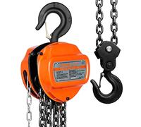 VEVOR Manual Chain Hoist, 3 Ton 6600 lbs Capacity 10 FT Come Along, G80 Galvanized Carbon Steel with Double-Pawl Brake, Auto Chain Leading & 360° Rotation Hook, for Garage Factory Dock