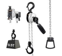 VEVOR Manual Lever Chain Hoist, 1/2T 500KG Capacity Heavy Duty Come Along, 3M Lift G80 Alloy Steel Chain With Dual Pawl Mechanical Brake, 360° Rotatin