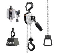 VEVOR Manual Lever Chain Hoist, 1/4T 250KG Capacity Heavy Duty Come Along, 1.5M Lift G80 Alloy Steel Chain With Dual Pawl Mechanical Brake, 360° Rotating Hooks, for Warehouse Construction Garage