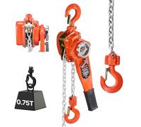 VEVOR Manual Lever Chain Hoist, 3/4T 750KG Capacity Heavy Duty Come Along, 6M Lift G80 Alloy Steel Chain With Dual Pawl Mechanical Brake, 360° Rotating Hooks, for Warehouse Construction Garage