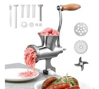 VEVOR Manual Meat Grinder, 304 Stainless Steel Hand Crank Meat Mincer with Steel Table Clamp, Sausage Stuffer with 2 Cutting Plates & 4 Sausage Tubes, Food Grinder for Beef Chili Pork Kitchen Tabletop