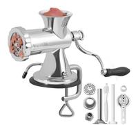 VEVOR Manual Meat Grinder, 304 Stainless Steel Hand Meat Grinder with Suction Cup + Steel Table Clamp, Meat Mincer Sausage Maker & 2 Cutting Plates, S