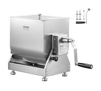 VEVOR Manual Meat Mixer, 20L Tilt Tank - Heavy Duty Stainless Steel Hand Mixer for Ground Beef & Sausage, Max 13.6 kg Mixing Meat Capacity, with Gear Box and Lid Handle