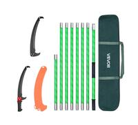 VEVOR Manual Pole Saw, 118-809.3 cm Extendable Pole Tree Pruner, Sharp 65Mn Steel Blade, Lightweight Fiberglass Handle Pole, Double-Hook Saw for High Branch Trimming, Pruning Tool for Palms, Shrubs