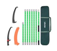 VEVOR Manual Pole Saw, 118-809.3 cm Extendable Pole Tree Pruner, Sharp 65Mn Steel Blade, Lightweight Fiberglass Handle Pole, Double-Hook Saw for High Branch Trimming, Pruning Tool for Palms, Shrubs
