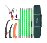 VEVOR Manual Pole Saw, 118-809.3 cm Extendable Pole Tree Pruner with Scissors, Sharp 65Mn Steel Blade, Lightweight Fiberglass Handle Pole, for High Br