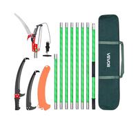 VEVOR Manual Pole Saw, 118-809.3 cm Extendable Pole Tree Pruner with Scissors, Sharp 65Mn Steel Blade, Lightweight Fiberglass Handle Pole, for High Branch Trimming, Pruning Tool for Palms and Shrubs