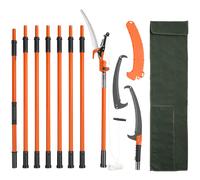 VEVOR Manual Pole Saw, 7.3-27 ft Extendable Tree Pruner, Sharp Steel Blade and Scissors High Branches Trimming, Branch Trimmer with Lightweight 8