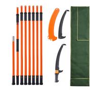 VEVOR Manual Pole Saw Extendable Tree Pruner 7.3-27ft Fiberglass Pole Hook Knife