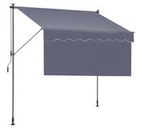 VEVOR Manual Retractable Awning, 118" Outdoor Retractable Patio Awning Sunshade Shelter, Adjustable Patio Door Window Awning Canopy with 39" Sun Shade