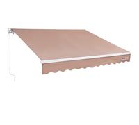 VEVOR Manual Retractable Awning 12 x 10 ft Outdoor Patio Awning Retractable Sun Shade WaterResistant Polyester Patio Door Win