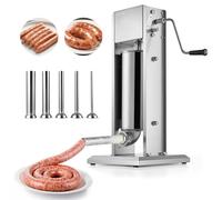 VEVOR Manual Sausage Stuffer, 11 LBS / 5 L Vertical Meat Stuffer, Dual-Speed Sausage Casing Meat Filling Machine, Stainless Steel Heavy Duty Filler with 5 Stuffing Tubes, for Commercial & Home Use