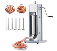 VEVOR Manual Sausage Stuffer, 11 LBS/5 L Vertical Meat Stuffer, Heavy Duty | Sausage Casing Meat Stuffing Machine, Dual-Speed Stainless Steel Filler with 5 Filling Tubes, for Commercial and Home Use