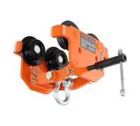VEVOR Manual Trolley, 4400 lbs/2 Ton Load Capacity, Push Beam Trolley with Dual Wheels, Adjustable for I-Beam Flange Width 2.8" to 6.7", Heavy Duty Alloy Steel Garage Hoist for Straight Curved I Beam