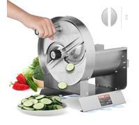 VEVOR Manual Vegetable Fruit Slicer, 0-0.5"/0-12mm Thickness Adjustable Commercial Slicer Machine, Stainless Steel Food Cutter Slicing Machine with 2 Spare Blades, for Potato, Cucumber, Lemon, Tomato