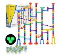 VEVOR Marble Run Set, 150 Piece Marble Maze Building Block Brain Game, with 10 Glow in the Dark Marbles + 40 Glass Marbles, Educational Learning Race Track STEM Toys, for Kids, Boys, Girls Ages 3 +
