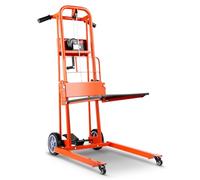 VEVOR Material Lift Winch Stacker, 150 kg Capacity Pallet Truck Dolly, 109 cm Max Lifting Height Manual Winch Stacker, Multifunctional Manual Pallet Truck Stacker with Swivel Casters and Lift Plate